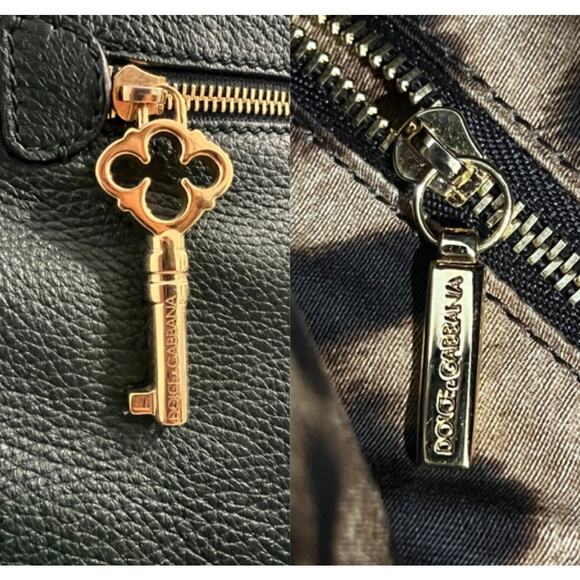 Dolce and Gabanna Fold Over Pebbled Leather Dark Green - Picture 9 of 13